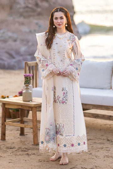 Qline- 3PC LAWN EMBROIDERED SHIRT WITH ORGANZA CUTWORK EMBROIDERED DUPATTA AND TROUSER | 1054