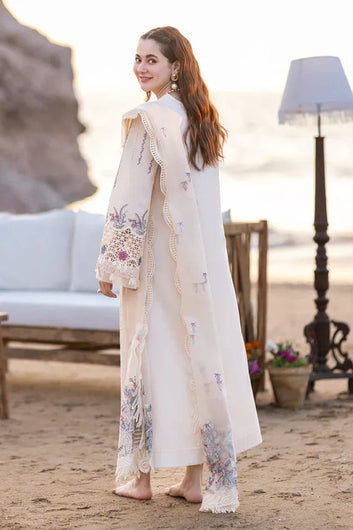 Qline- 3PC LAWN EMBROIDERED SHIRT WITH ORGANZA CUTWORK EMBROIDERED DUPATTA AND TROUSER | 1054