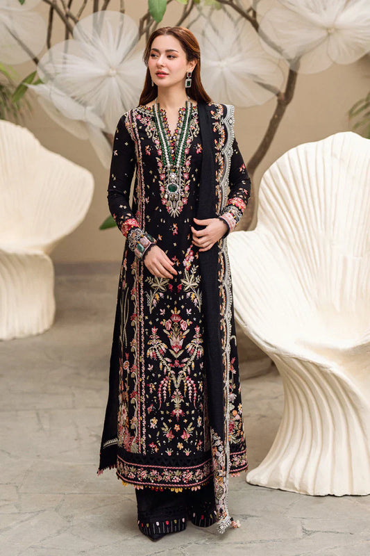 Qline - 3PC LAWN EMBROIDERED SHIRT WITH JACQUARD WEAVED EMBROIDERED DUPATTA AND COTTON TROUSER \ 1073
