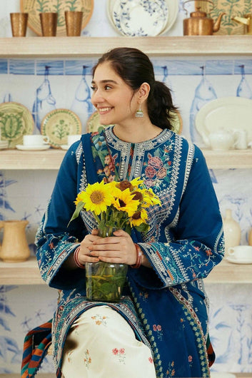 Embroidered Luxury Lawn Unstitched 3Pc | 1075