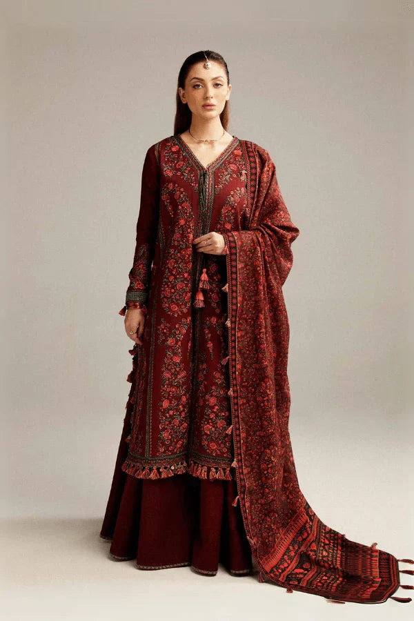 Embroidered Luxury Lawn Unstitched 3Pc | 1058