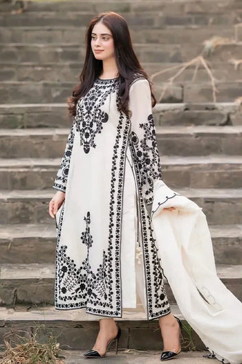 Embroidered Luxury Lawn Unstitched 3Pc | 1012